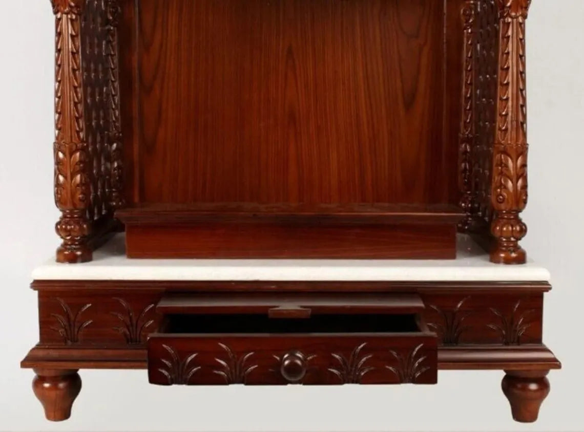 Handmade Teakwood Mandir: Customizable, Handcarved Home Temple