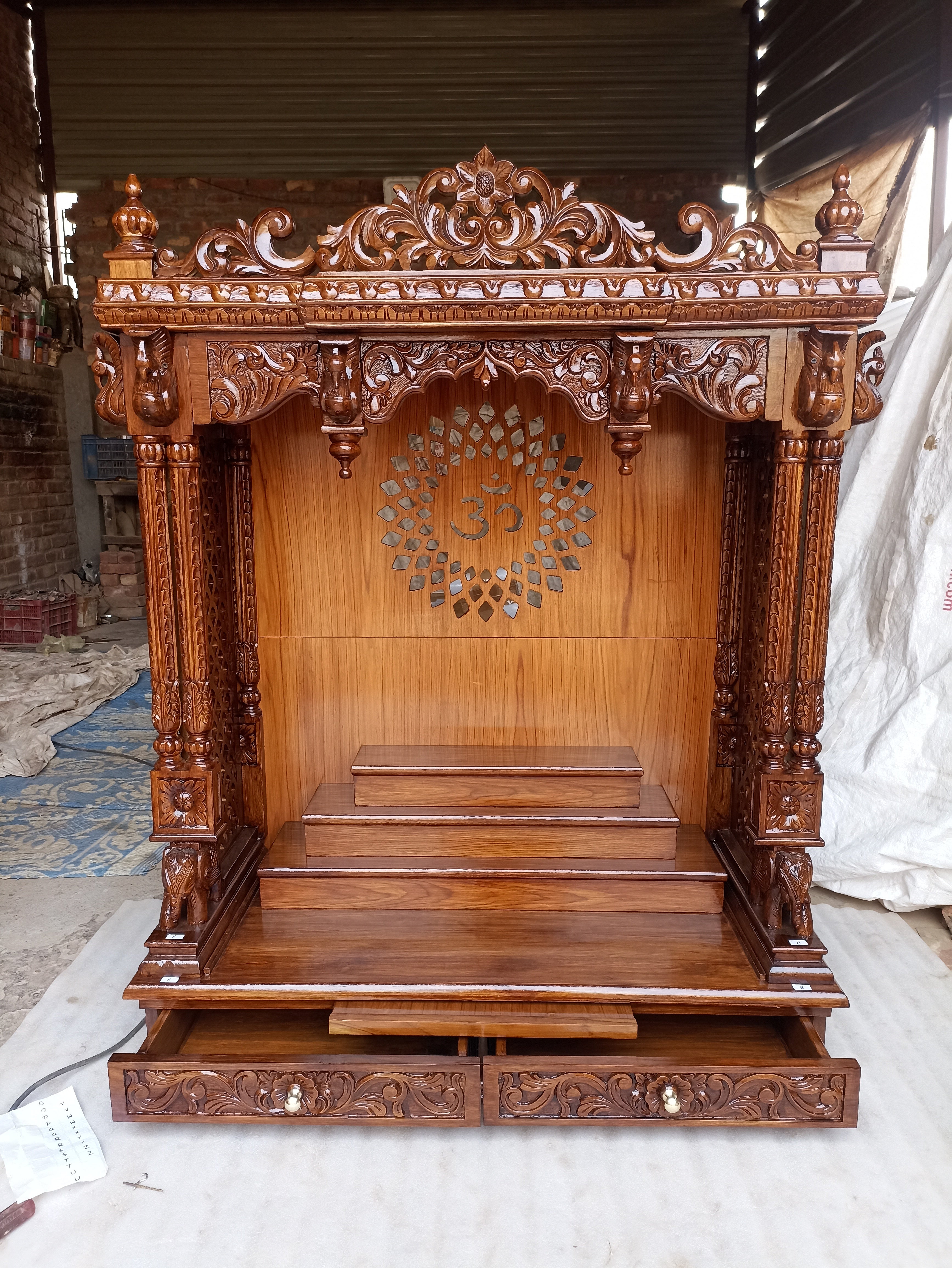 Teak Wood Pooja Mandir For Home