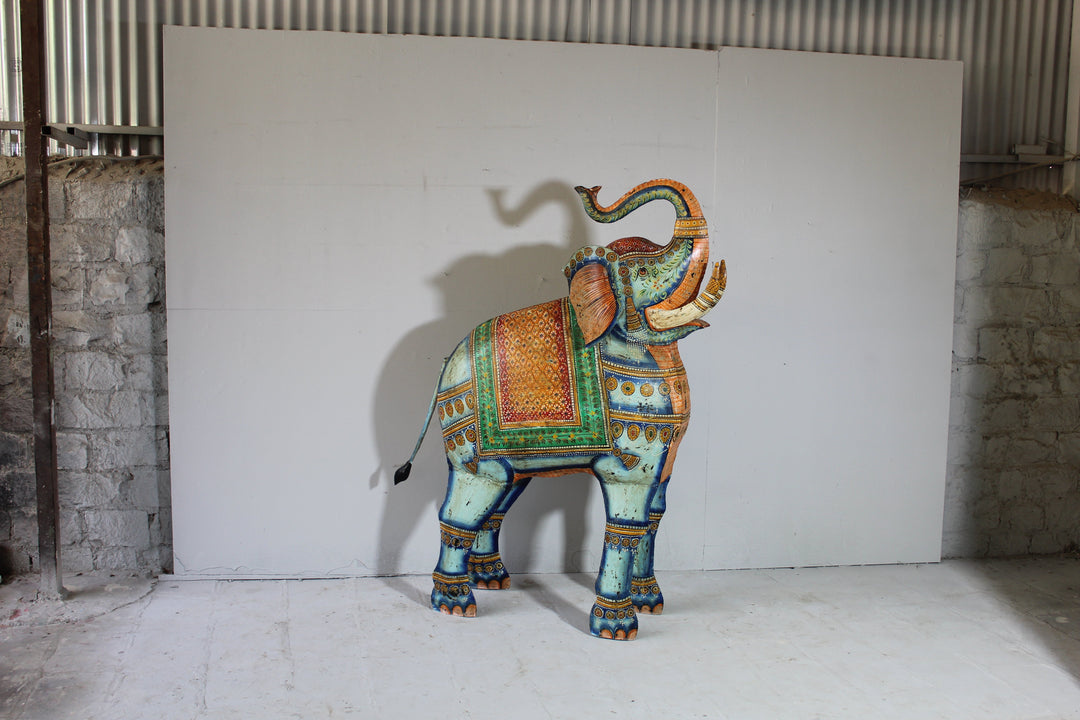 Hand-Painted Iron Elephant – A Standout Statement Piece