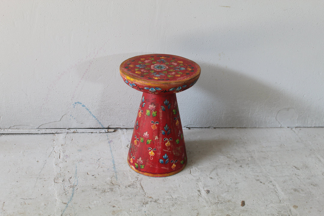 Hand-Painted Mango Wood Stool – Small but Full of Character