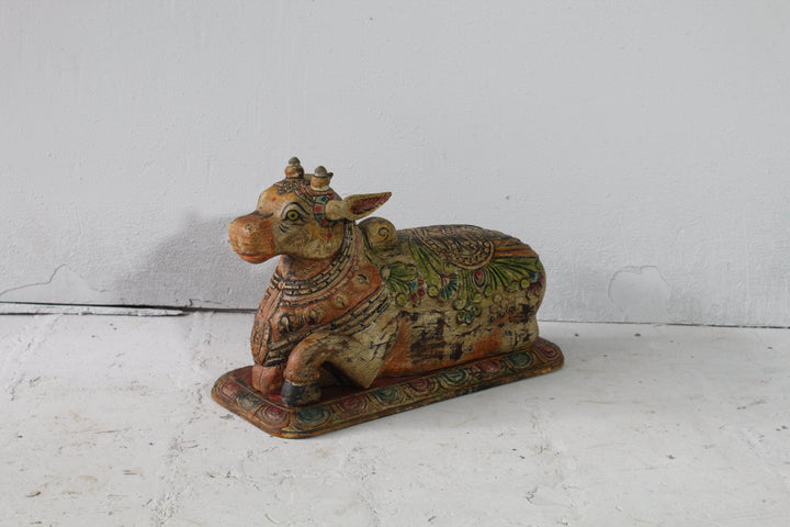 Hand-Painted Wooden Nandi – A Sign of Heritage