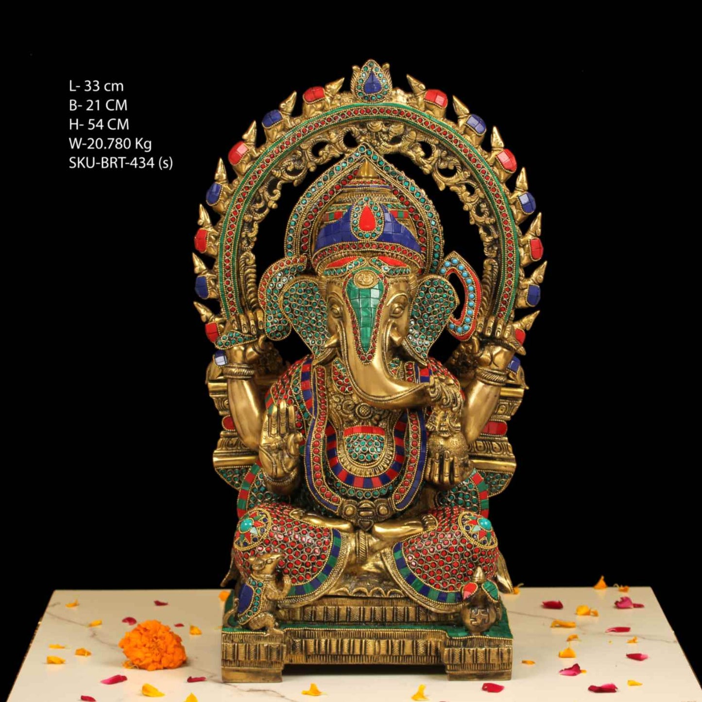 BRASS MEHRAV GANESH STONE WORK