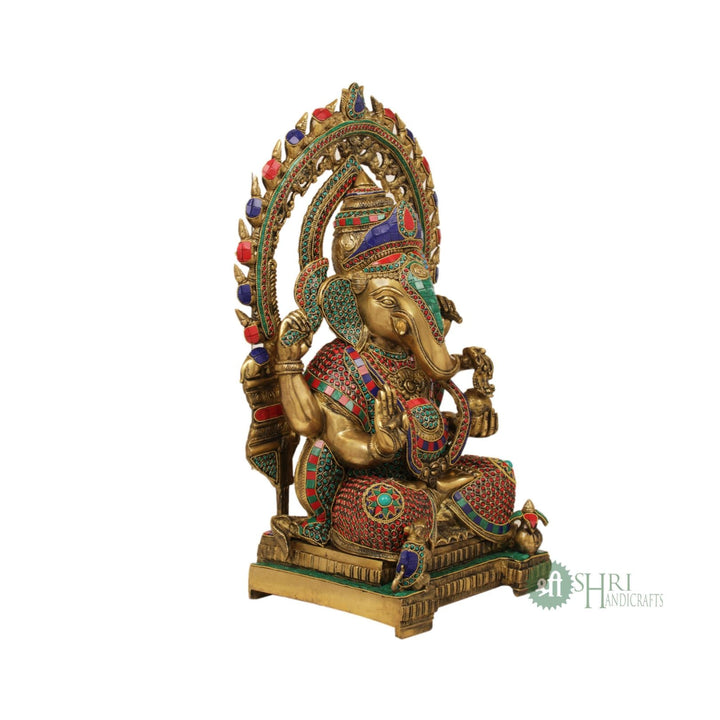 BRASS MEHRAV GANESH STONE WORK