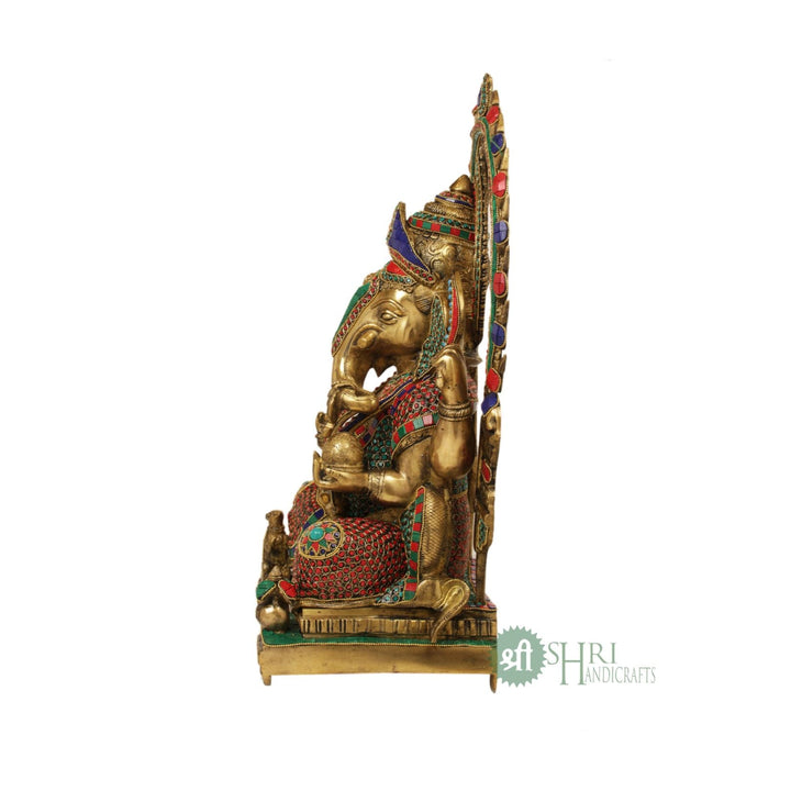 BRASS MEHRAV GANESH STONE WORK