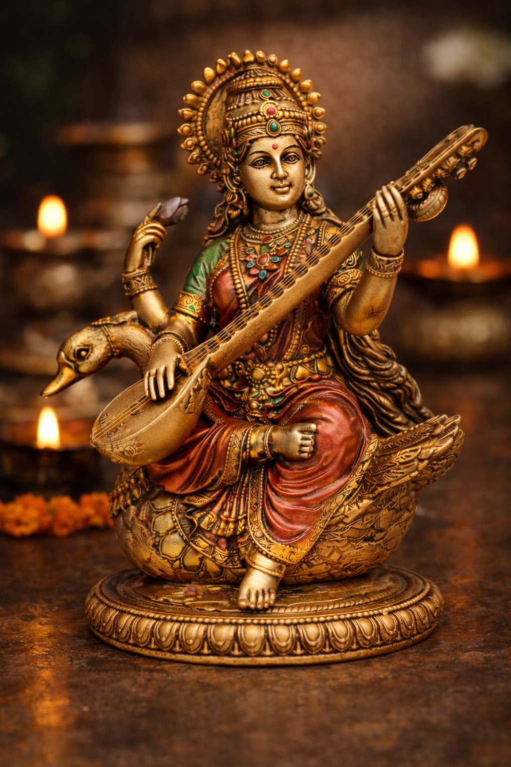 Saraswati Devi Statue 8 Inch By Trendia Decor