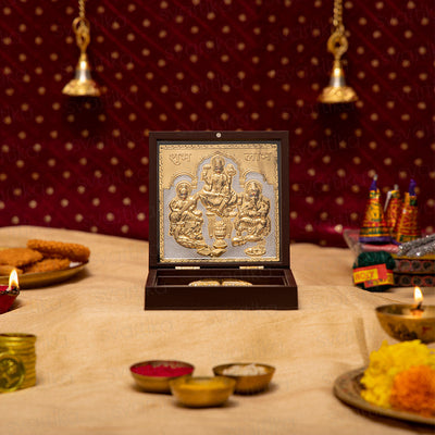 Ganesh Lakshmi Saraswati Pocket Temple (24 Karat Gold Coated) - By Trendia