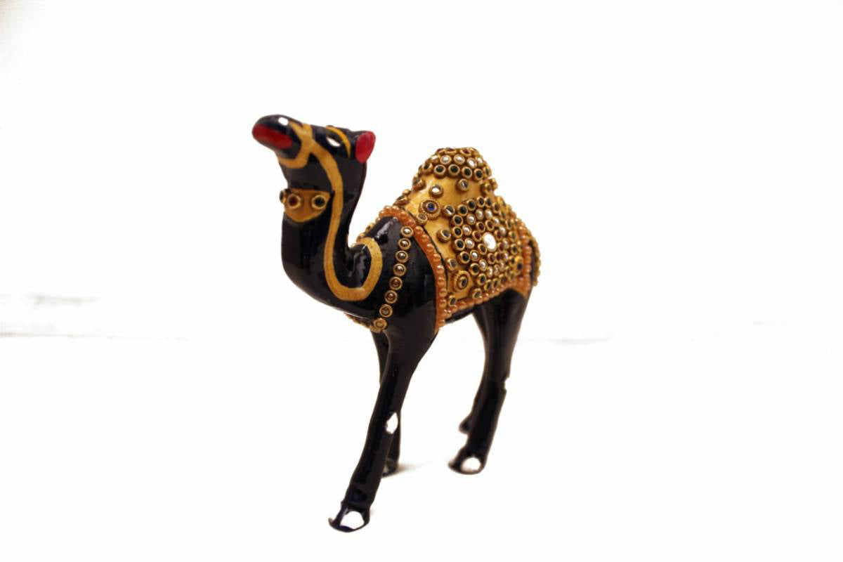 4" METAL CAMEL JEWELLERY STONE PAINTING