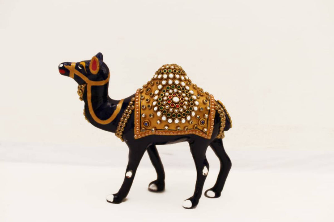 5" METAL CAMEL JEWELLERY STONE PAINTING