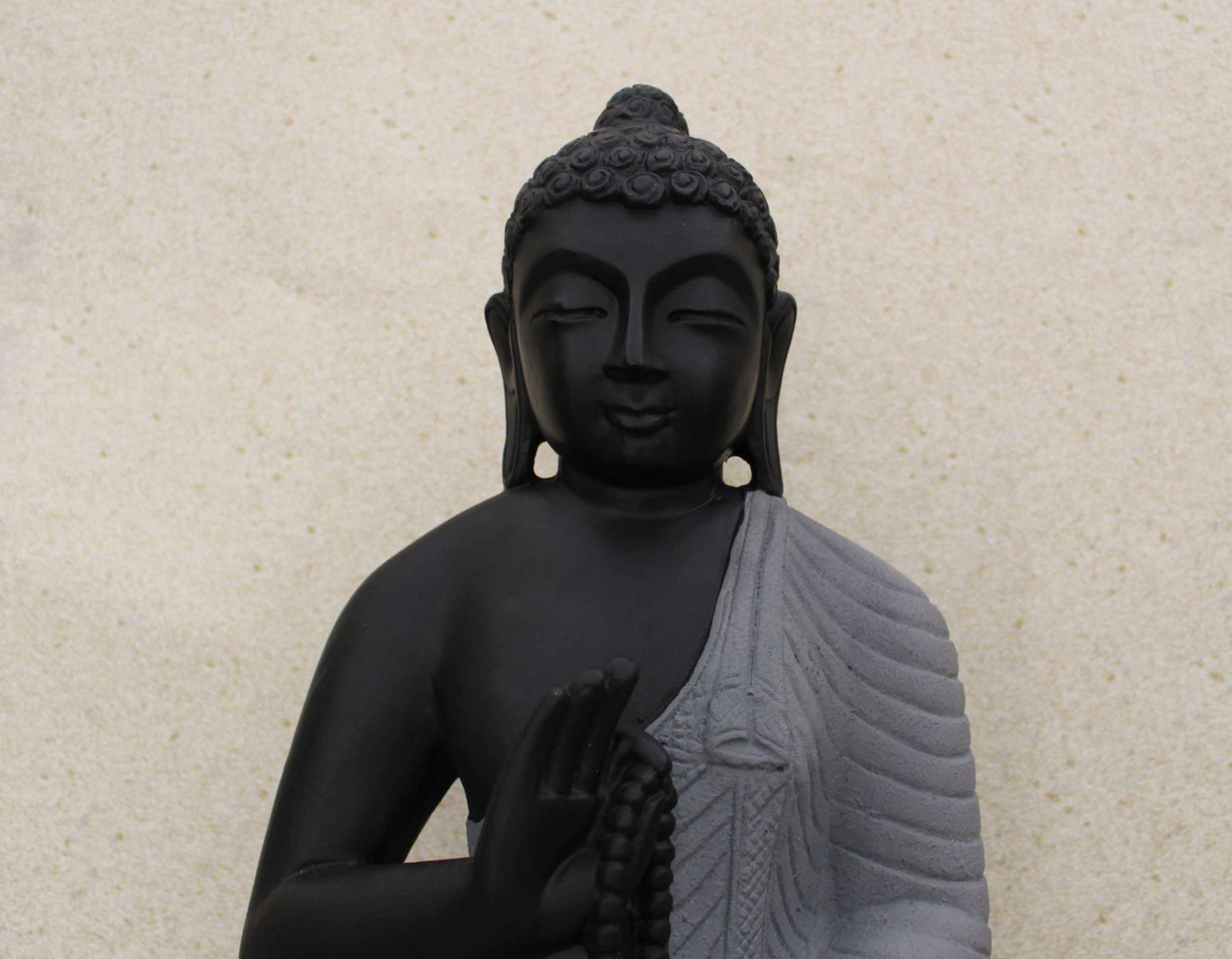 18" BUDDHA STONE FINISH MEDITATING