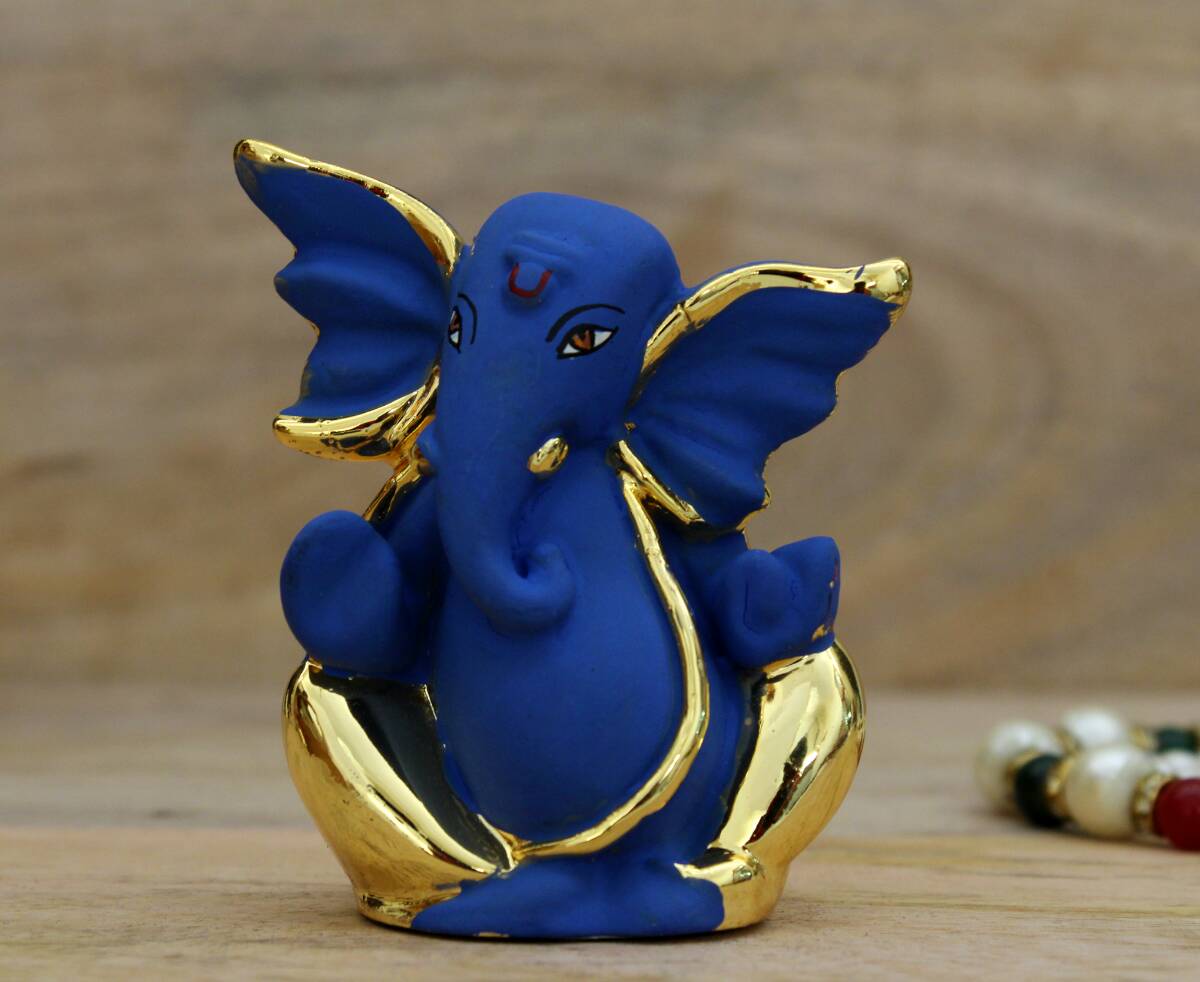 3" GANESH GOLD PLATTING