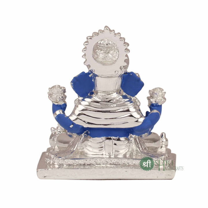 3.5" GANESH SITTING ON BASE SILVER PLATTING