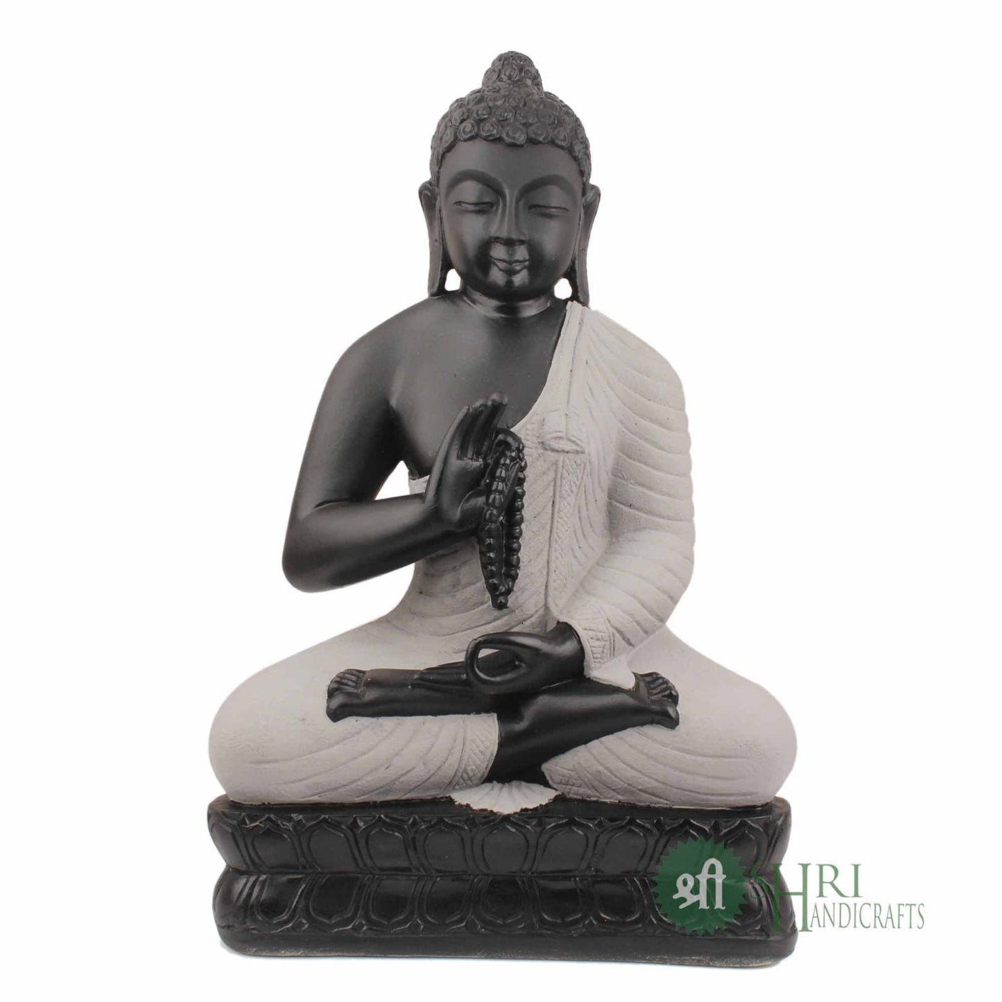 18" BUDDHA STONE FINISH MEDITATING