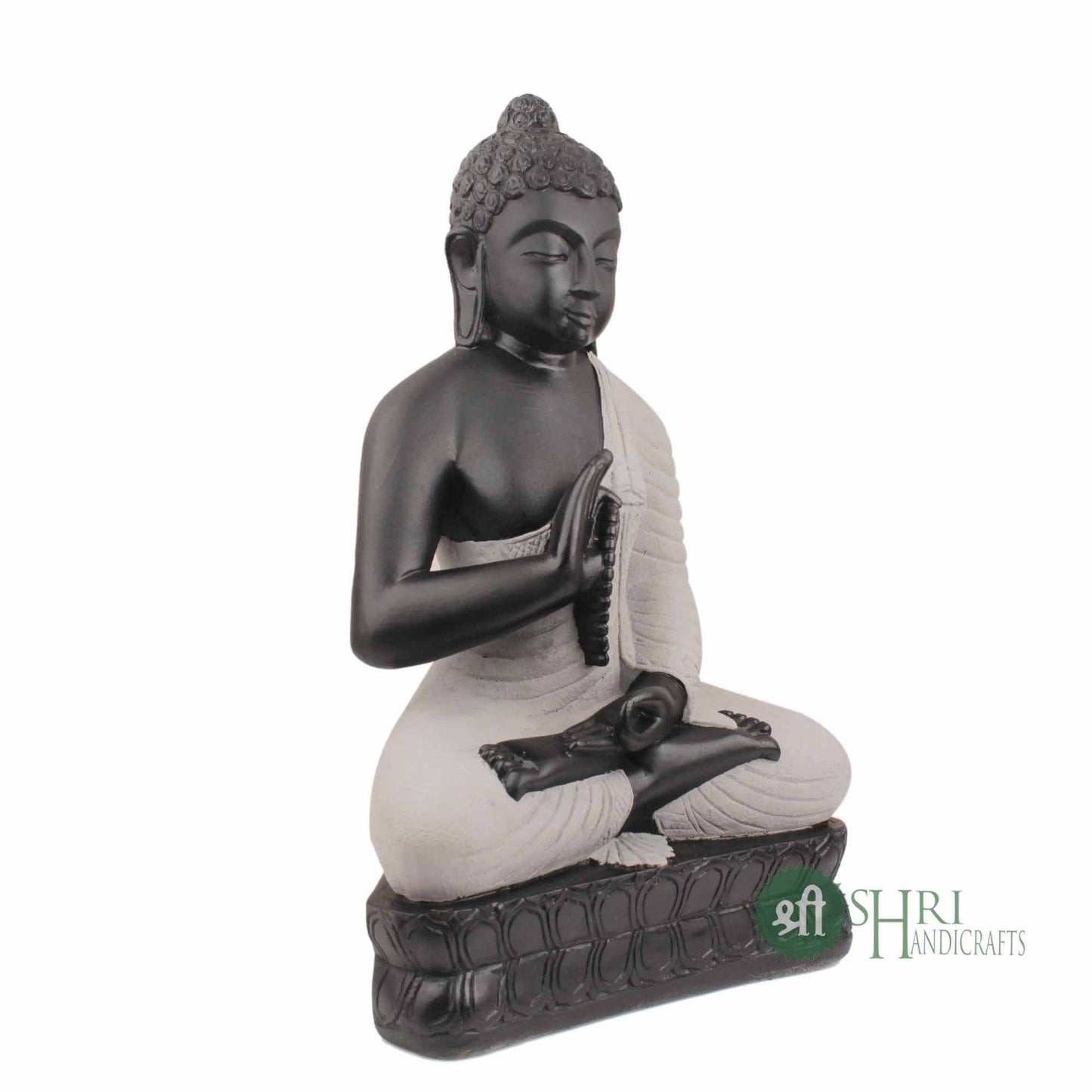 18" BUDDHA STONE FINISH MEDITATING