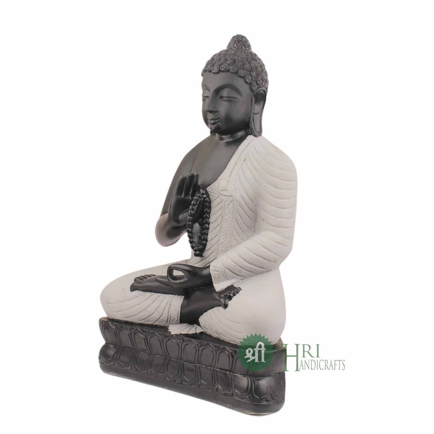 18" BUDDHA STONE FINISH MEDITATING