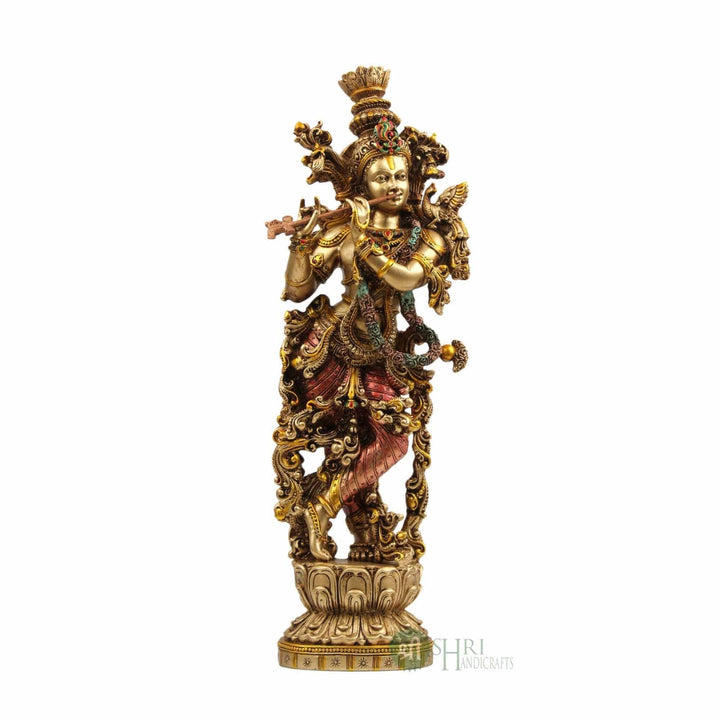 RADHA KRISHNA PAIR STANDING FINE METAL FINISH