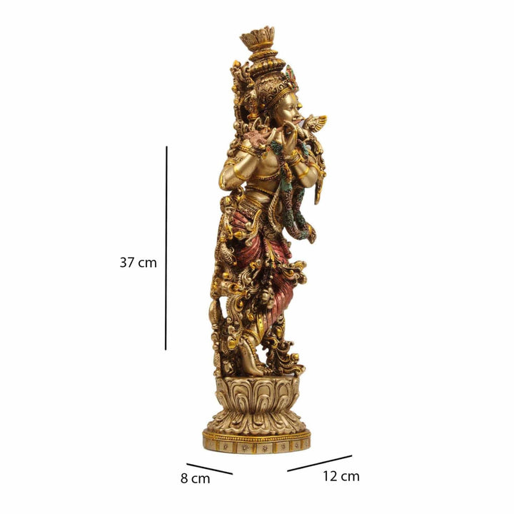 RADHA KRISHNA PAIR STANDING FINE METAL FINISH