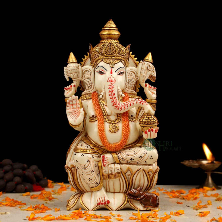 8" LORD GANESHA FINE PAINTING