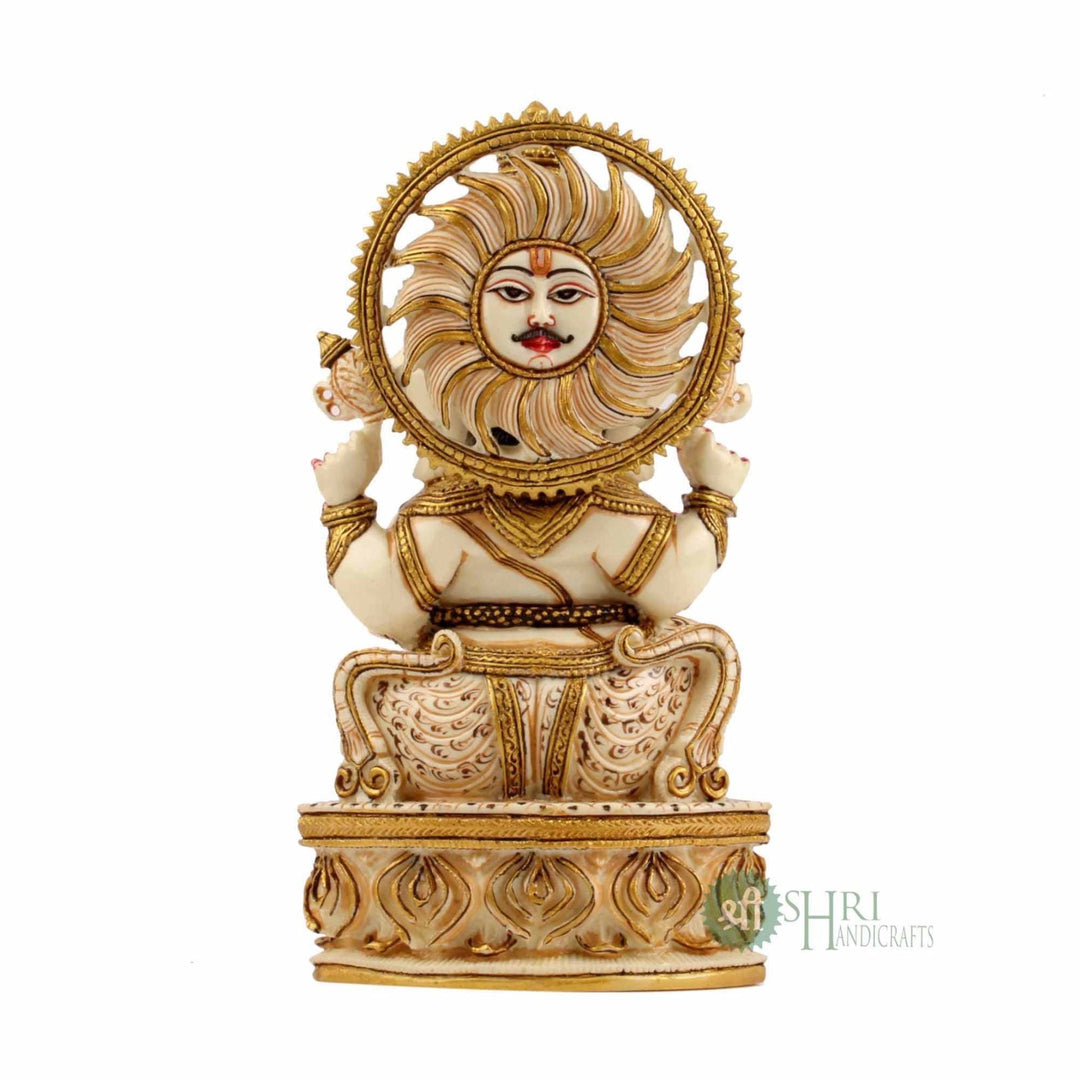 8" GANESHA ON BASE GOLD PAINTING SURYA