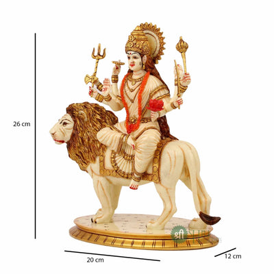 10" GODDESS DURGA SITTING FINE PAINTING