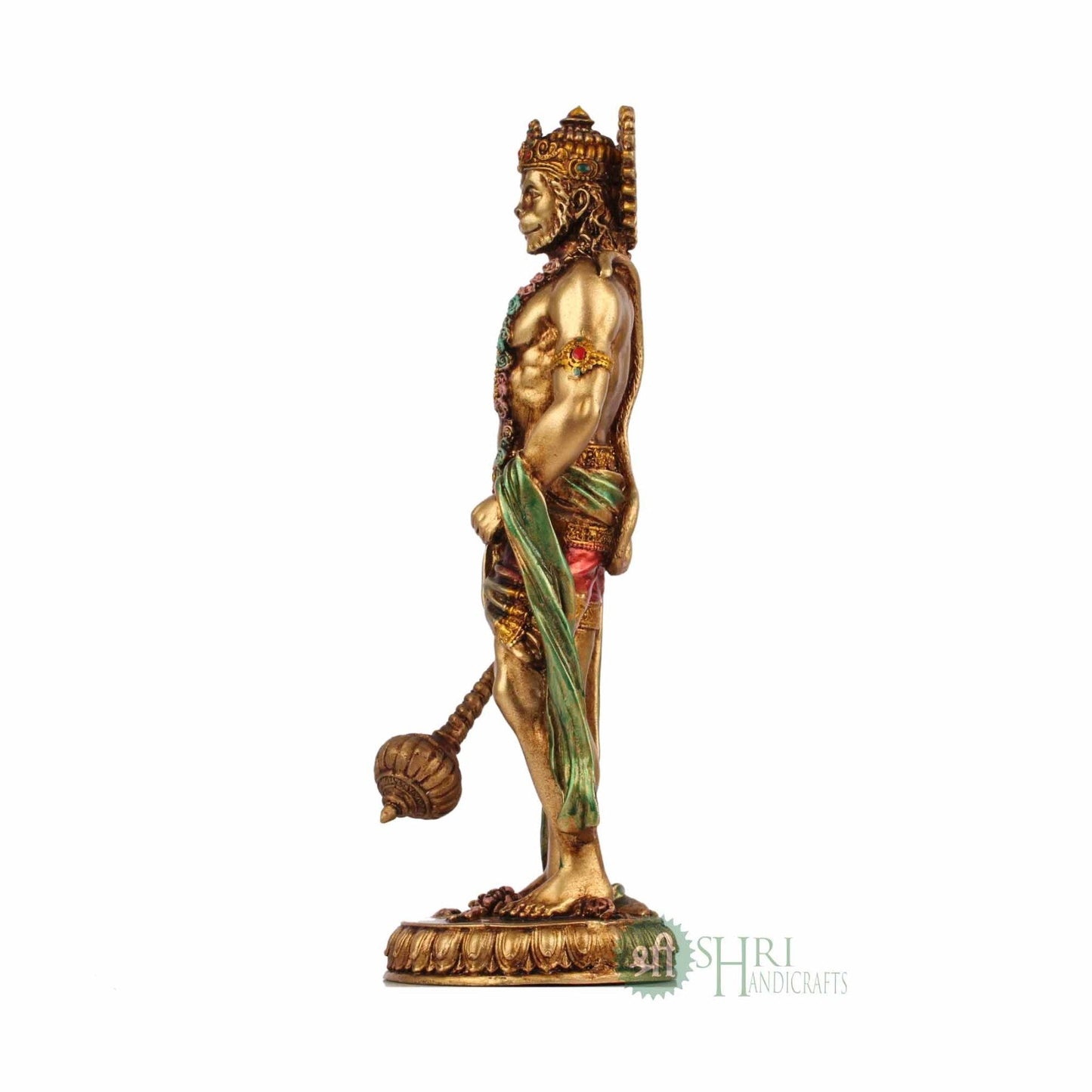 10" LORD HANUMAN STANDING METAL FINISH