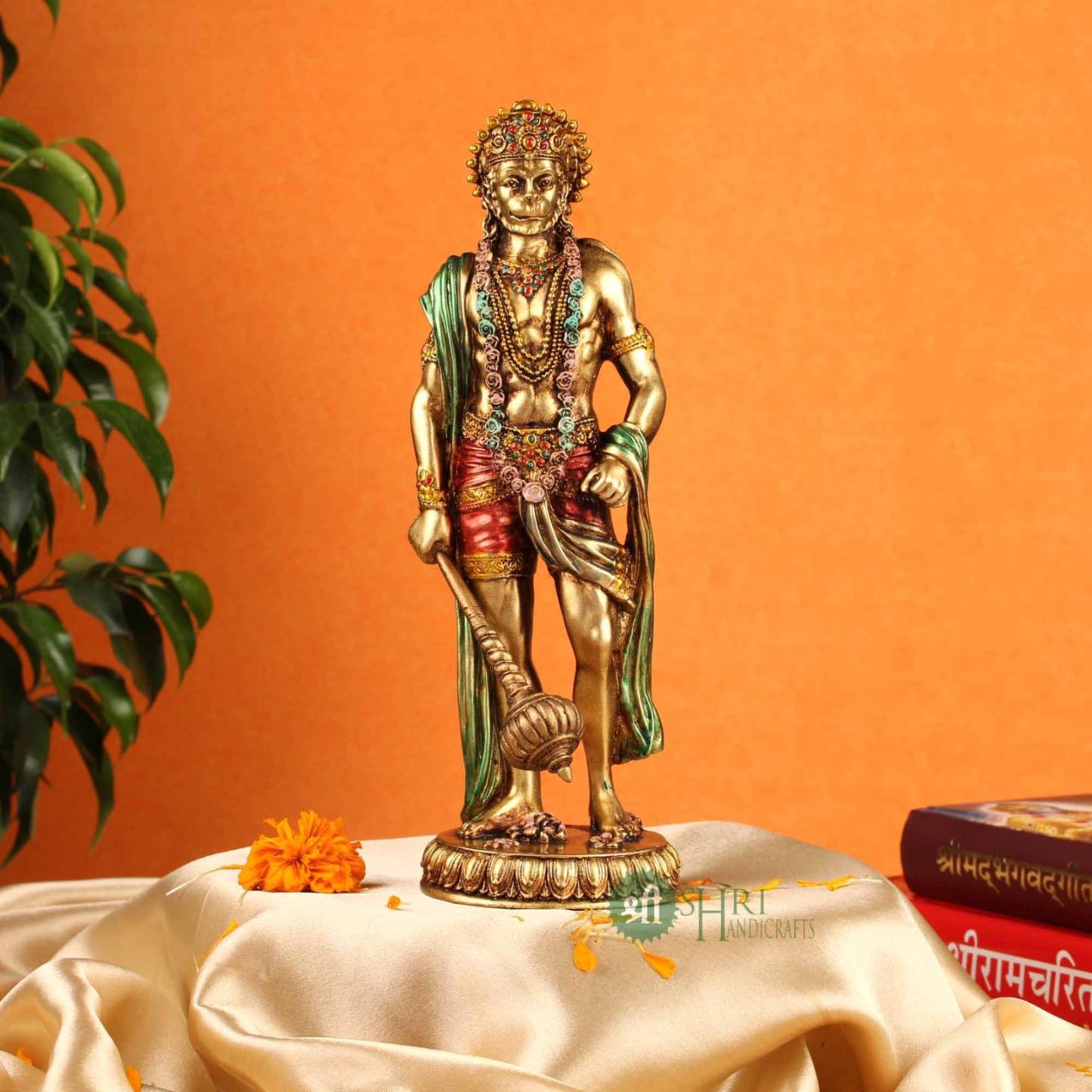 10" LORD HANUMAN STANDING METAL FINISH