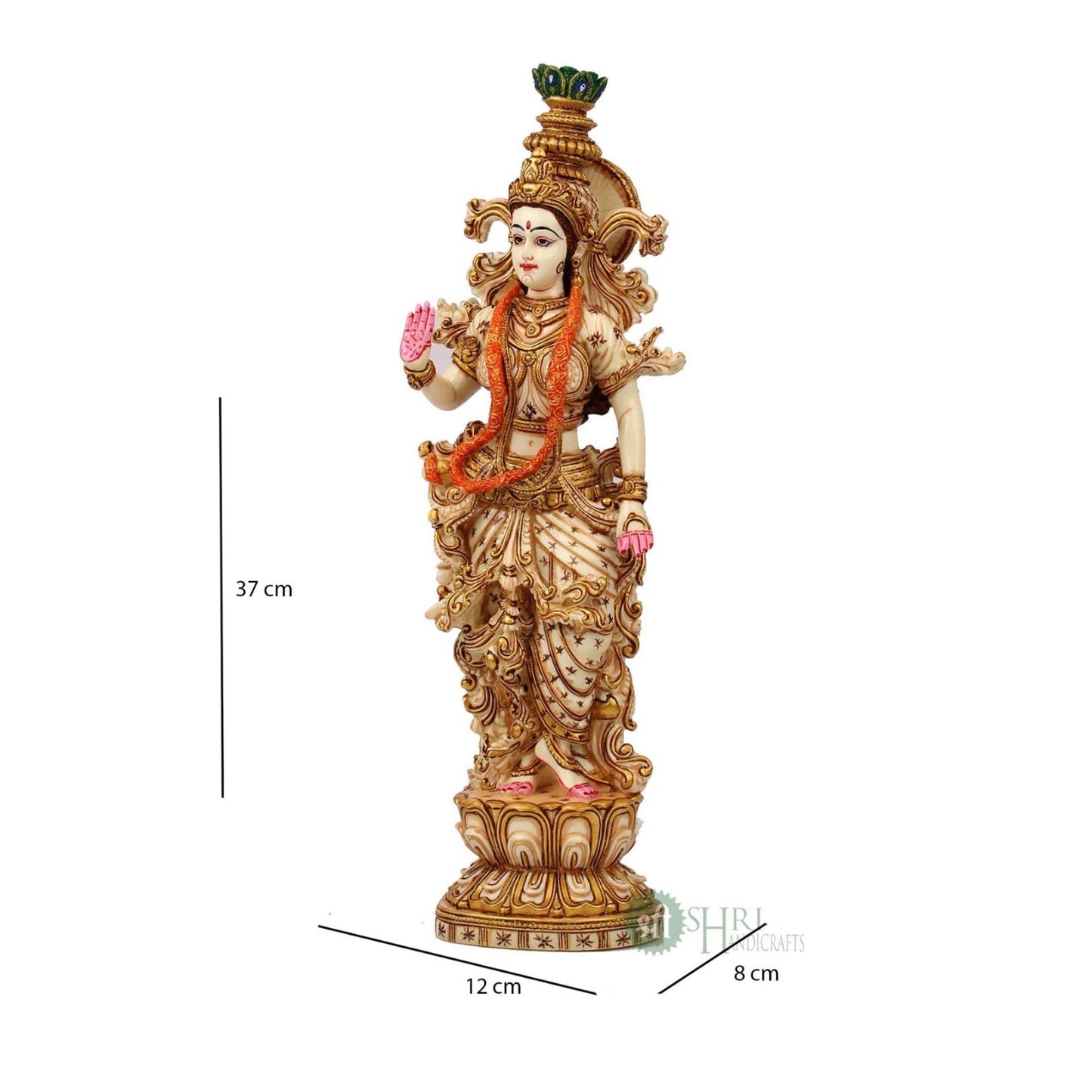 15". RADHA KRISHNA PAIR STANDING PAINTING SET