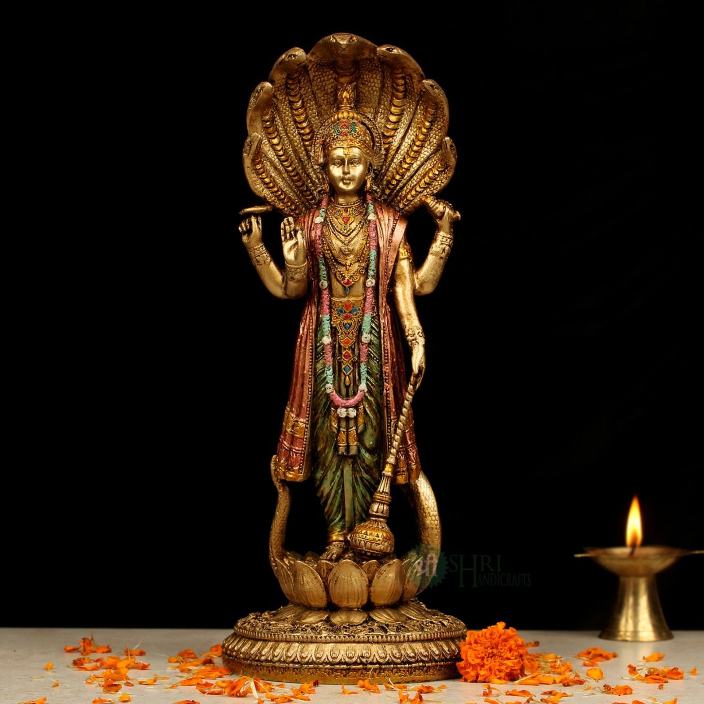 SN-171C-12 (12’’ VISHNU STANDING COPPER PAINTING SN)