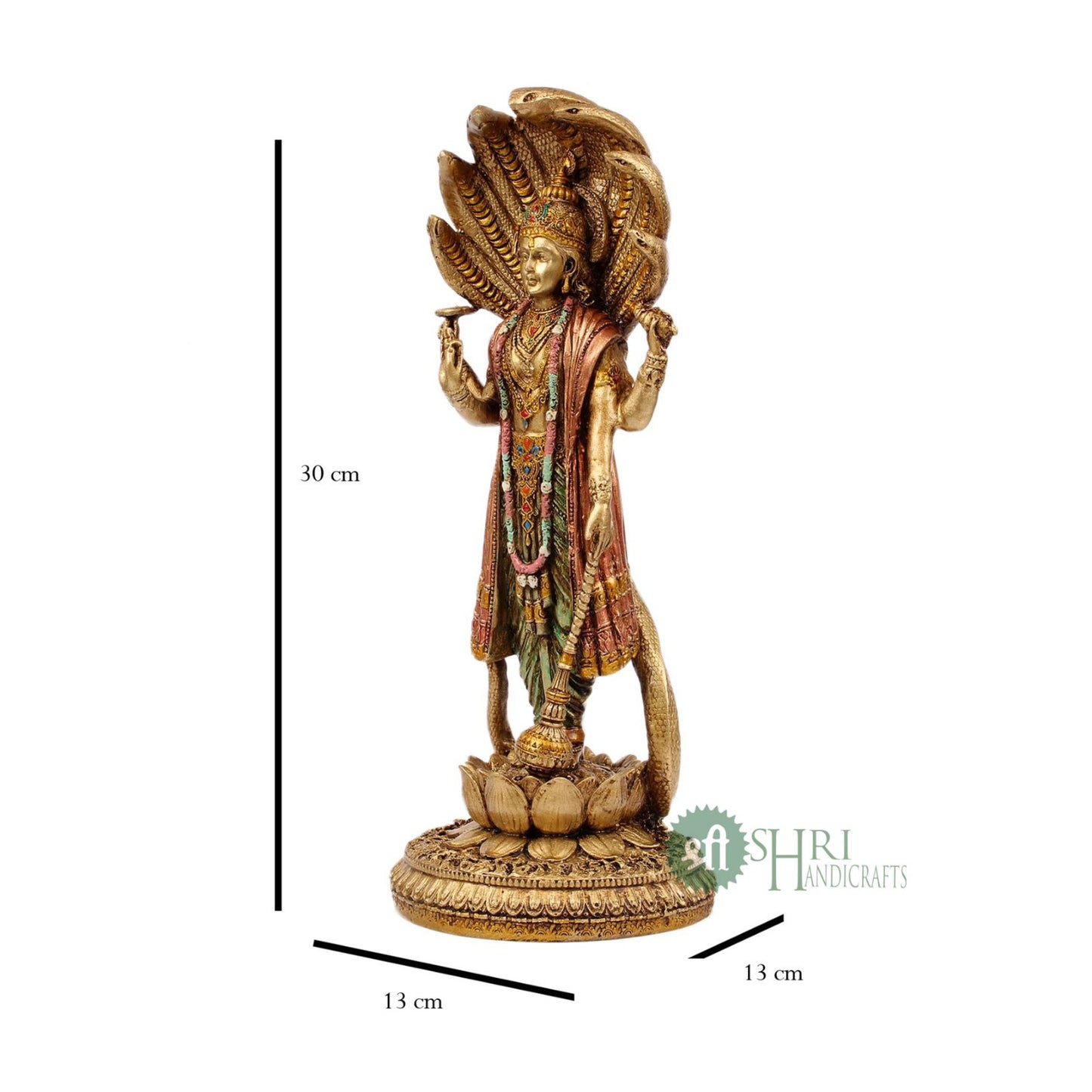 SN-171C-12 (12’’ VISHNU STANDING COPPER PAINTING SN)