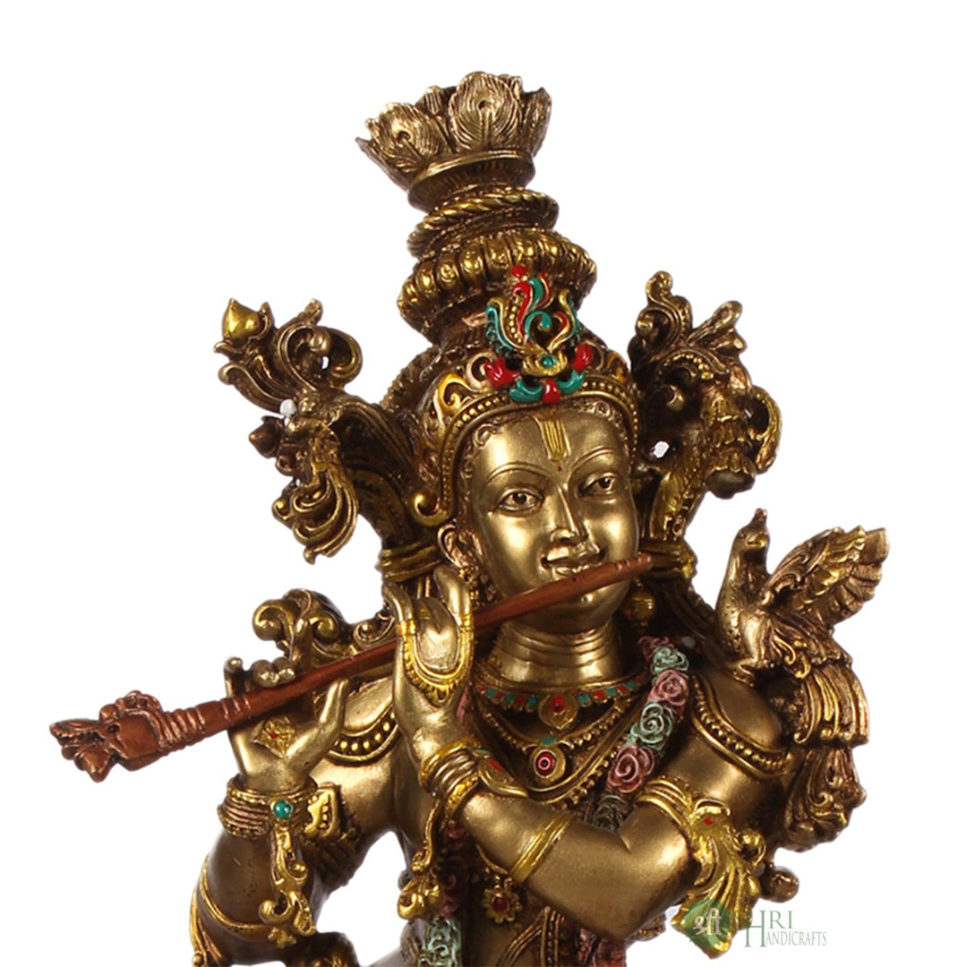 BIG KRISHNA STANDING FINE METAL FINISH