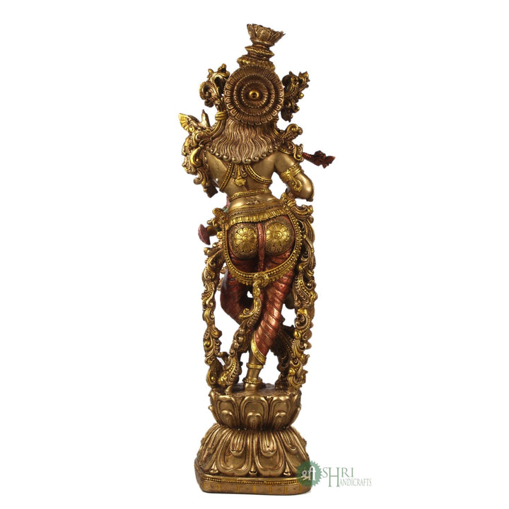 BIG KRISHNA STANDING FINE METAL FINISH