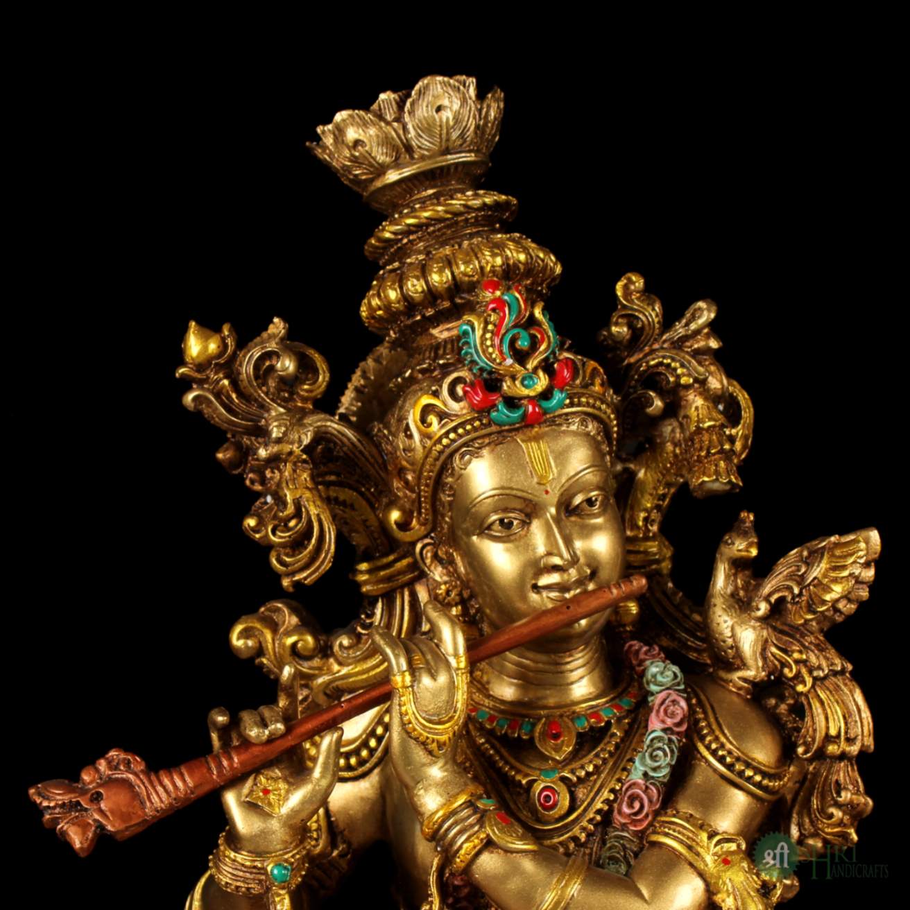 BIG KRISHNA STANDING FINE METAL FINISH