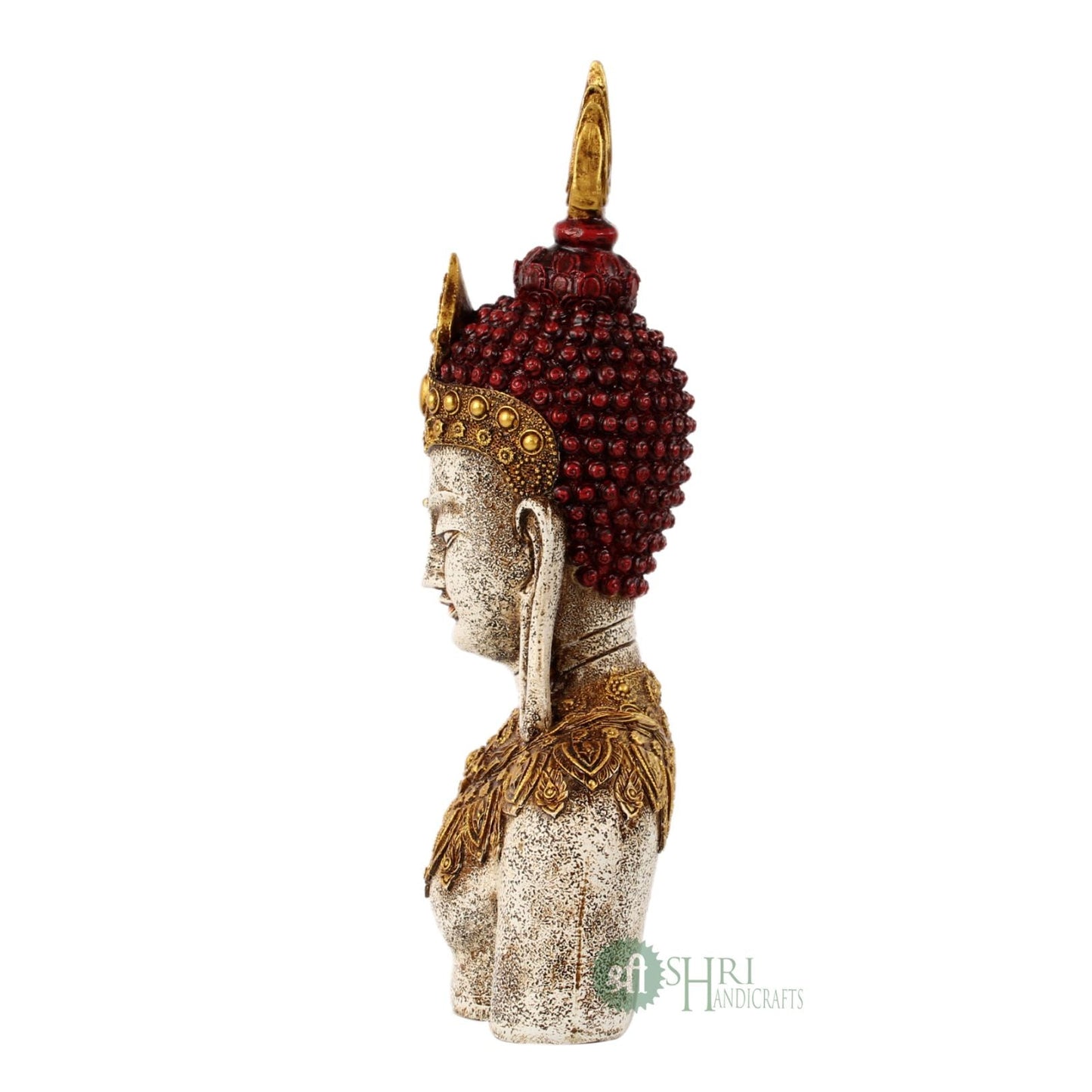 12" BUDDHA BUST CARVING PAINTING