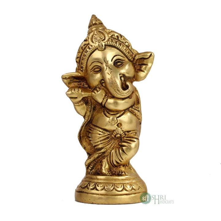 BRASS MUSIC GANESH STATUE