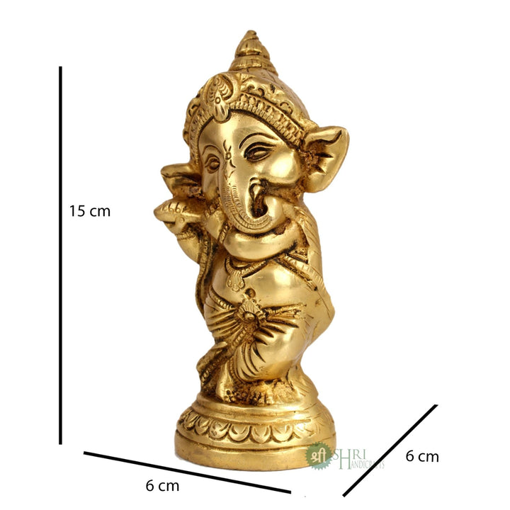 BRASS MUSIC GANESH STATUE