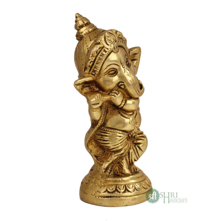 BRASS MUSIC GANESH STATUE