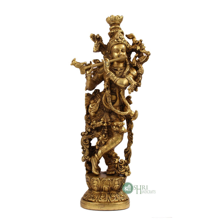 15" BRASS KRISHNA STANDING