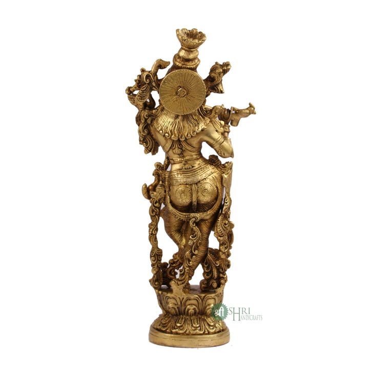 15" BRASS KRISHNA STANDING