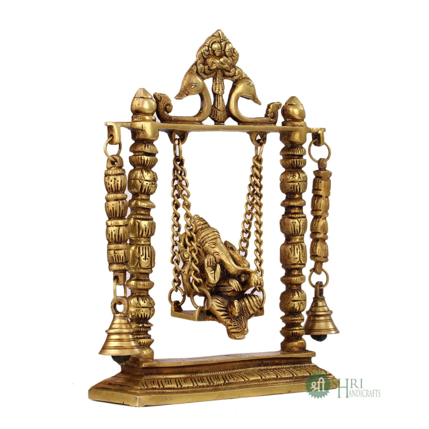 BRASS GANESH SITTING ON JHULA