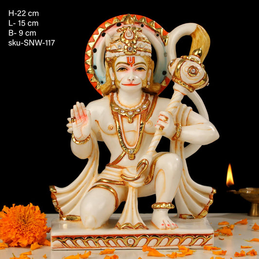 10" HANUMAN SITTING ON PAWATI PAINTING