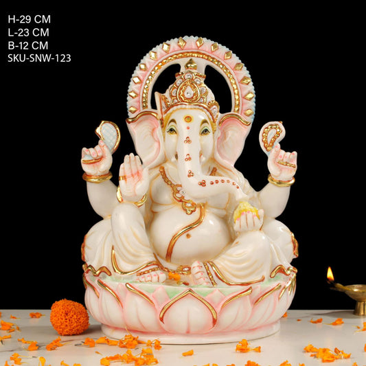 12" GANESH GOLE PAWATI PAINTING