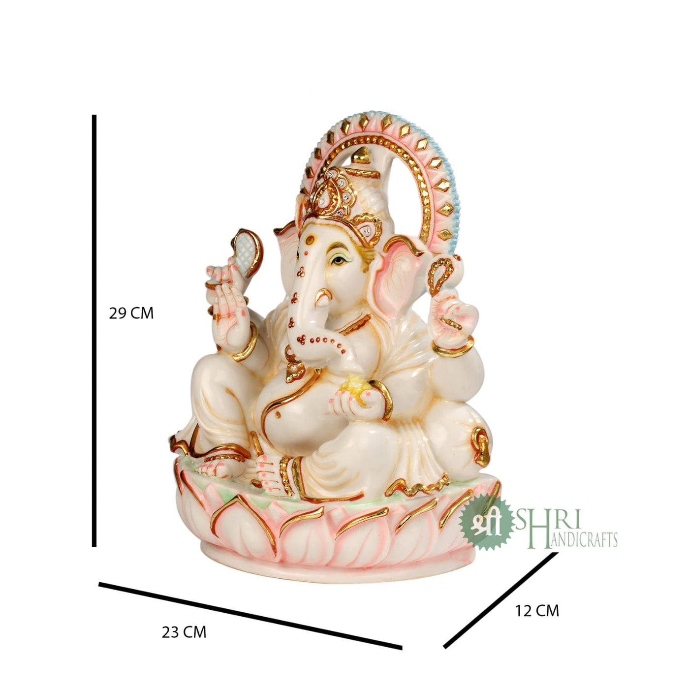 12" GANESH GOLE PAWATI PAINTING