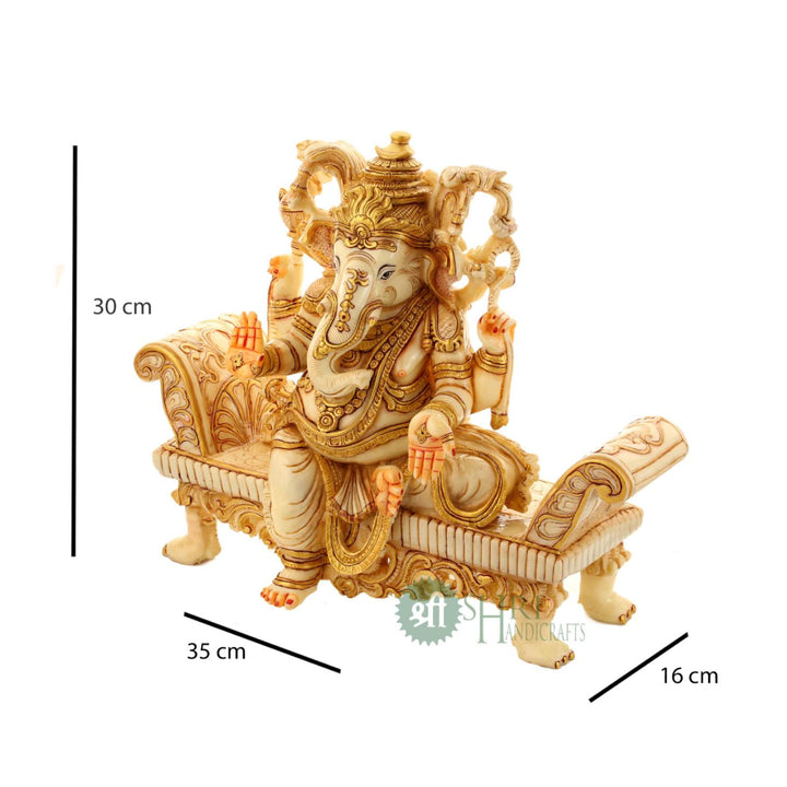 12". GANESHA SITTING ON SINGHASAN