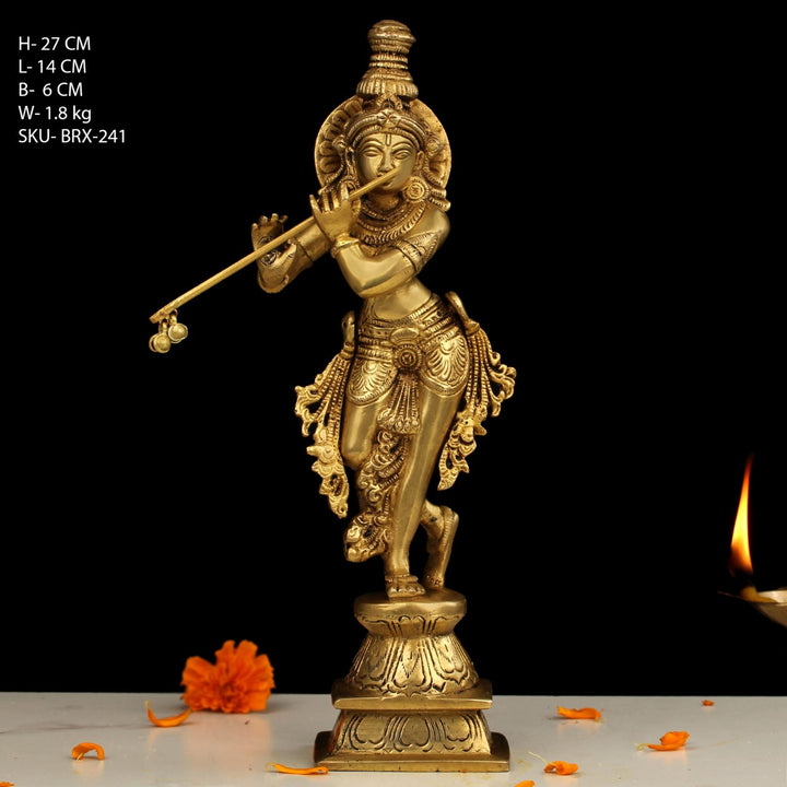 BRX-241-11 (11" BRASS KRISHNA STANDING BRX)