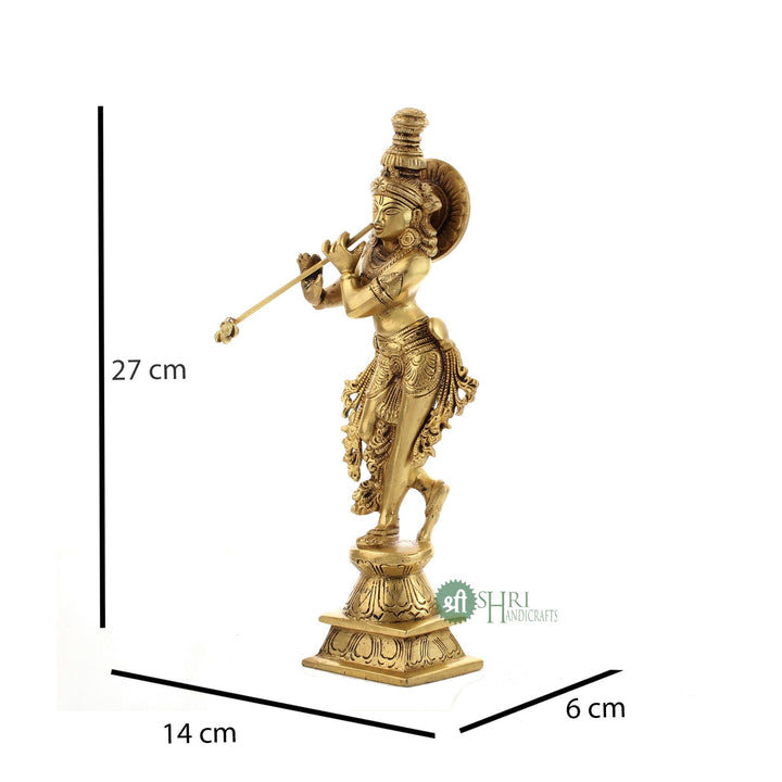 BRX-241-11 (11" BRASS KRISHNA STANDING BRX)