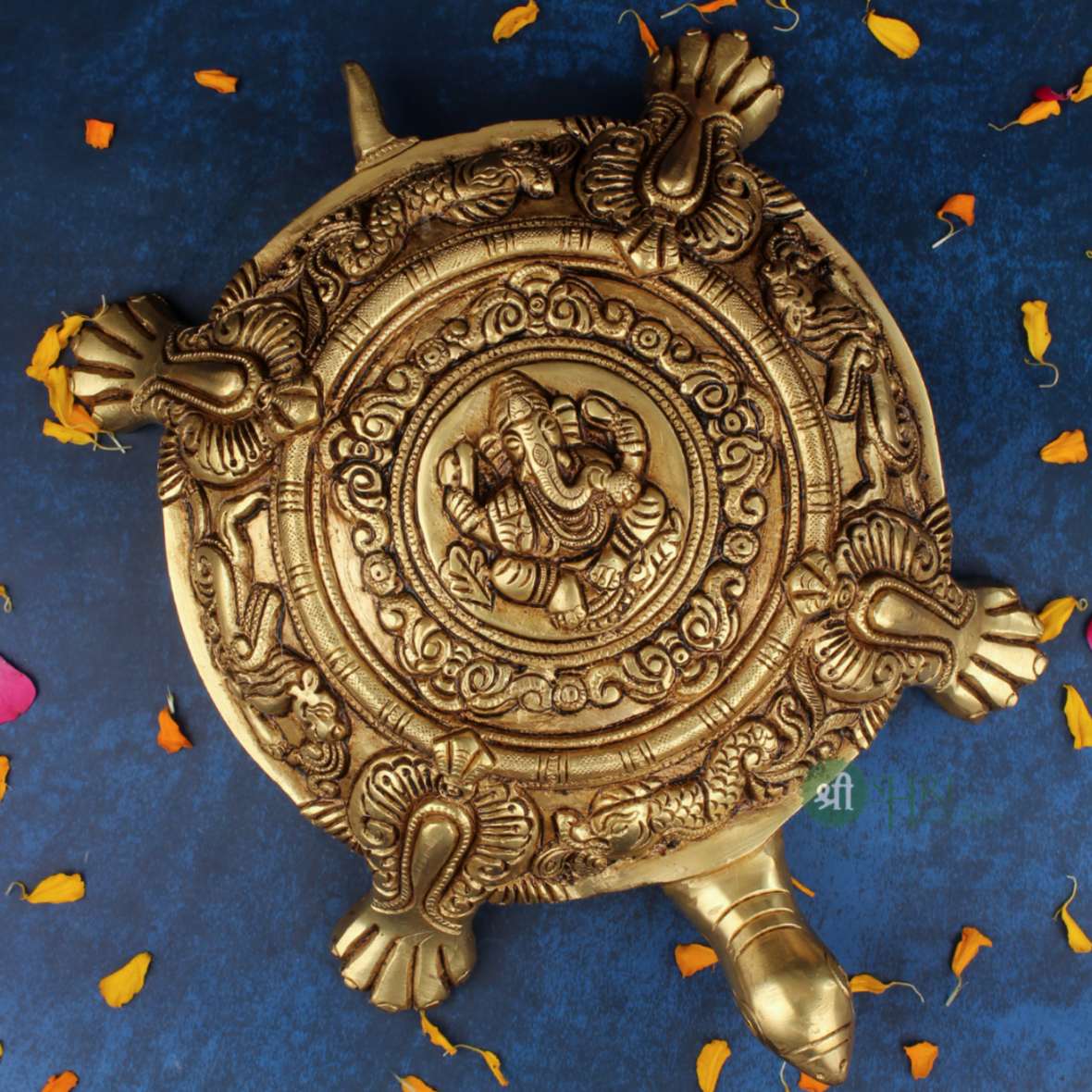 BRASS TORTOISE GANESH