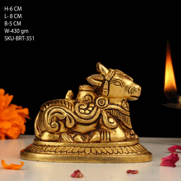 BRT-351-2.5 (2.5" BRASS NANDI SITTING CARVED BRT)