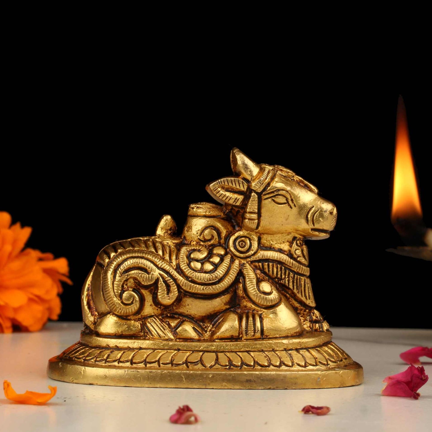 BRT-351-2.5 (2.5" BRASS NANDI SITTING CARVED BRT)