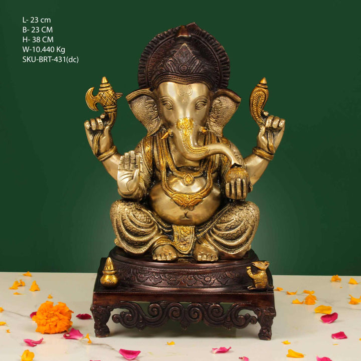 Brass Colour Ganesh