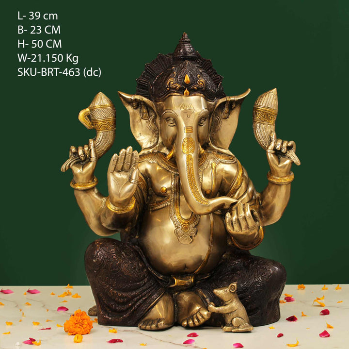 Brass Colour Ganesh