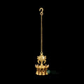 Brass Hanging Deepak Diya with Chain & Bells – 20.5 Inch